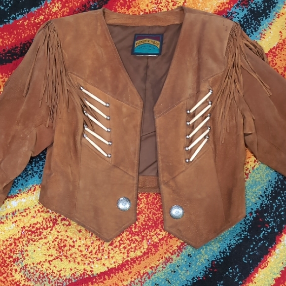 PIONEER Jackets & Blazers - PIONEER Brown Fringe Jacket